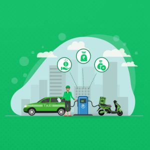 electric vehicles getting charged