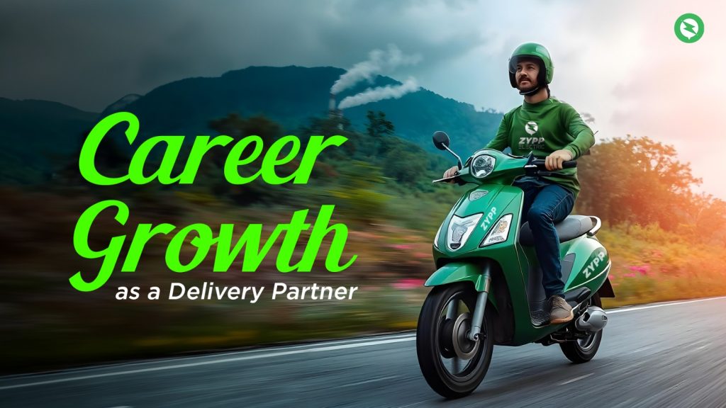 Delivery Partner riding an Electric scooter